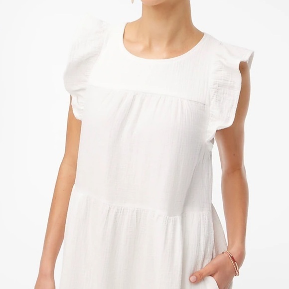 J crew mini gauze dress in white - Picture 3 of 4